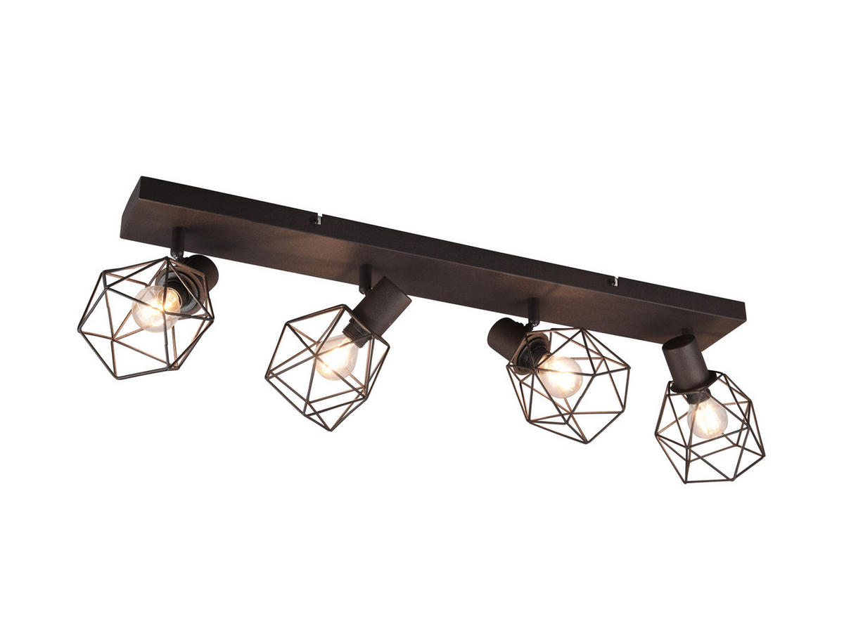 DECKENSTRAHLER 4-flammig Industrial Rostoptik, Breite 70cm - Rostfarben, Metall (9/70/14cm) - meineWunschleuchte