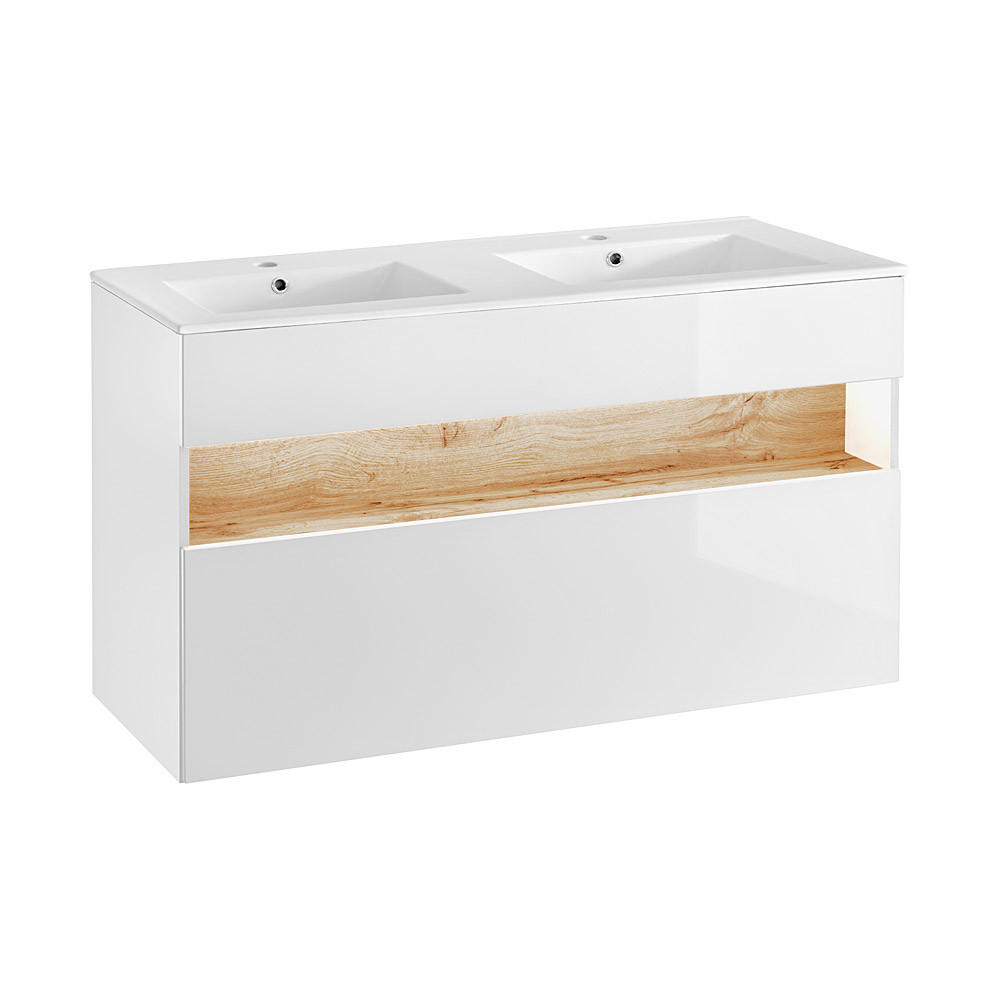 WASCHBECKENSCHRANK Bermuda-56 - Weiß, Holzwerkstoff (120/67/45cm) - Lomado