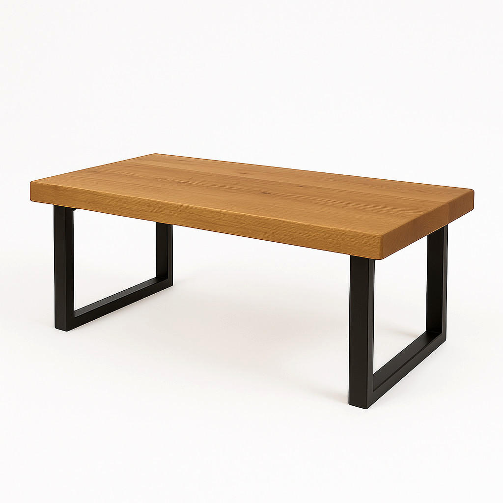 COUCHTISCH Groß & Stabil - 60/80/46 cm - Dunkelgrau/Braun, Holz/Metall (60/80/46cm) - TRL Handmade Furniture