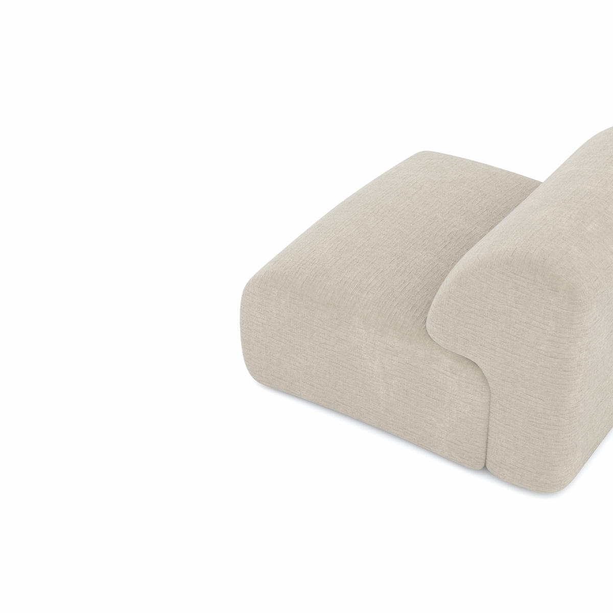 SESSEL Texturierter Samt Beige 75cm - Beige, Textil (75/67/97cm) - Sia Home