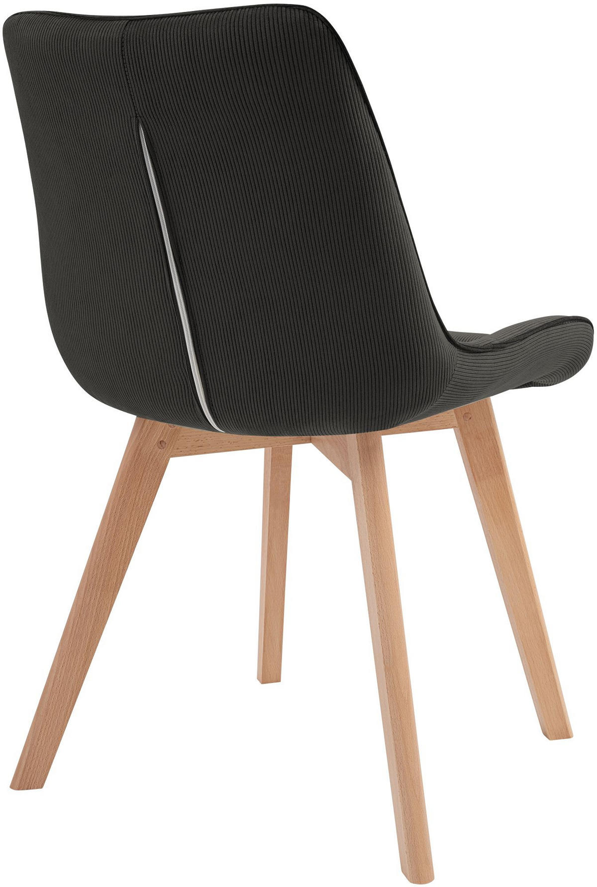 STUHL Cord Anthrazit - Eukalyptusholzfarben/Anthrazit, Holz/Textil (53/84/63cm) - CLP