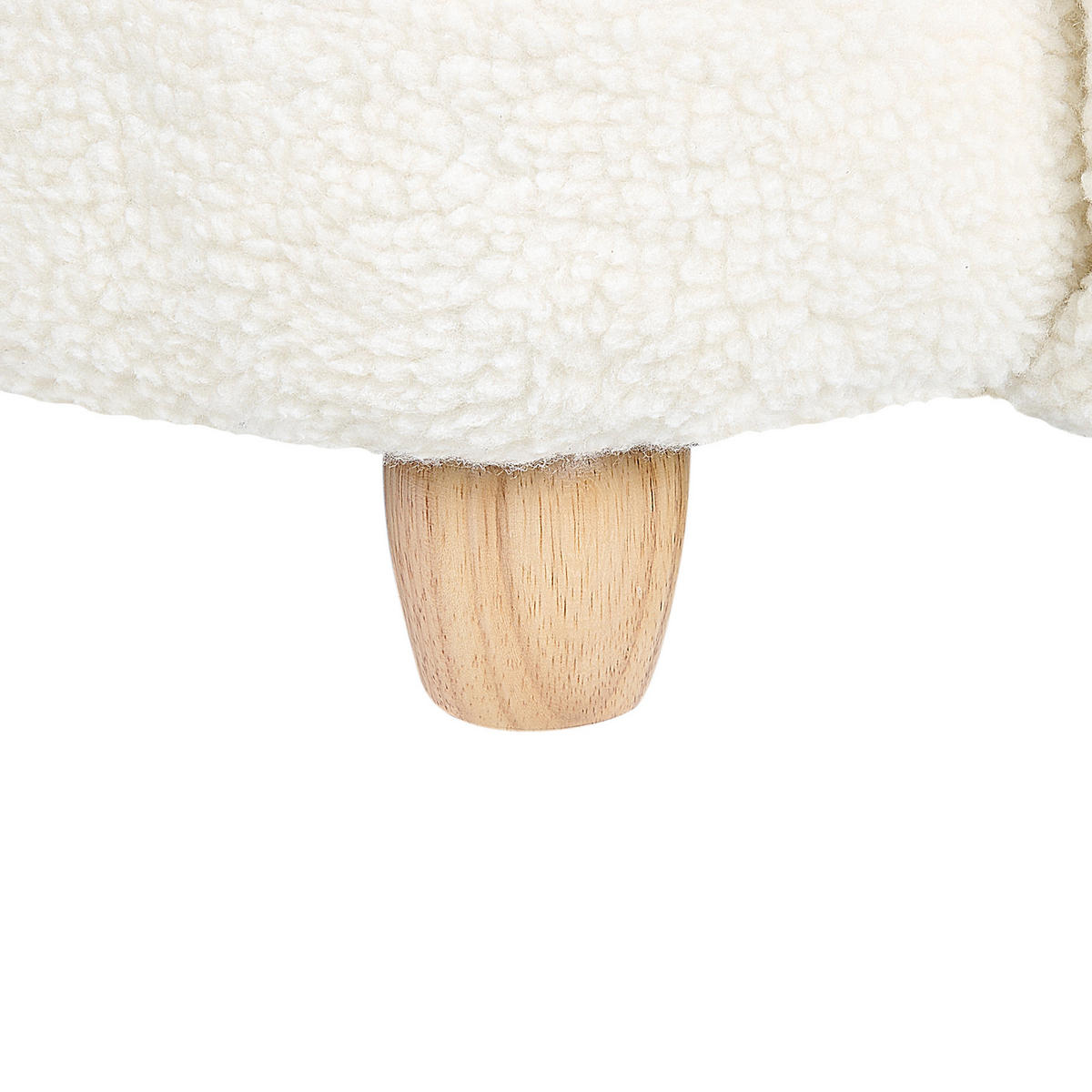 BARNFÅTÖLJ teddylook gräddvit djurform hare Kanna - Vit, Textil/Plast (65/45/51cm) - Beliani