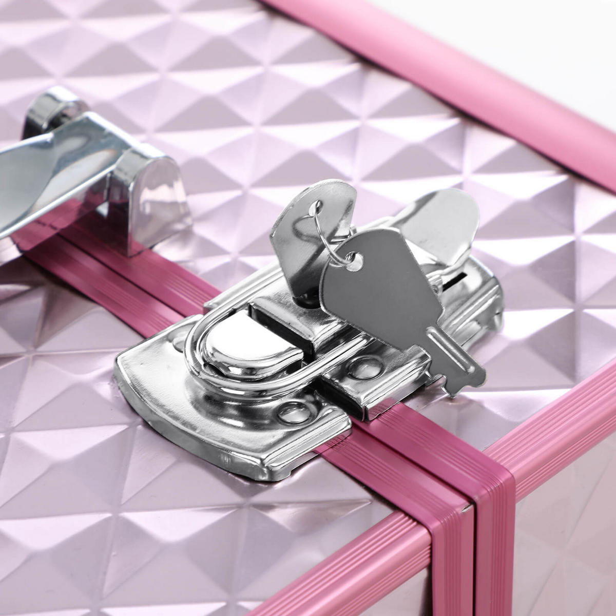 KOSMETIKKOFFER MIT DIAMANTMUSTER - Pink, Holzwerkstoff (28/23/36cm) - Hansiro
