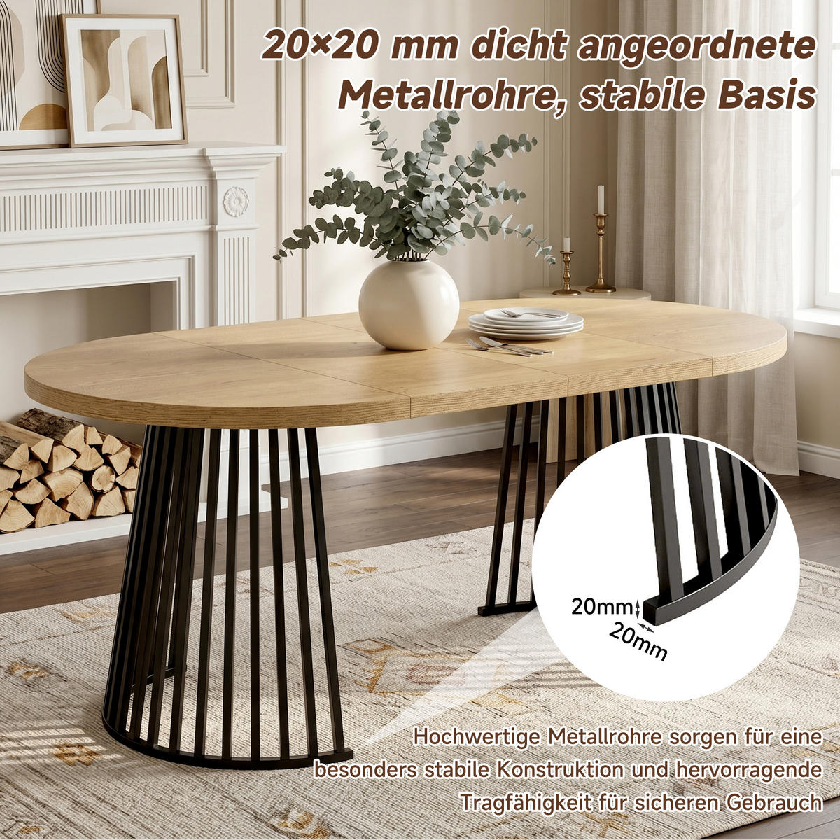 ESSTISCH Eiche Schwarz ausziehbar 100-176cm 4-8 Personen - Eichefarben, Holzwerkstoff (176/100/76cm) - FLIEKS