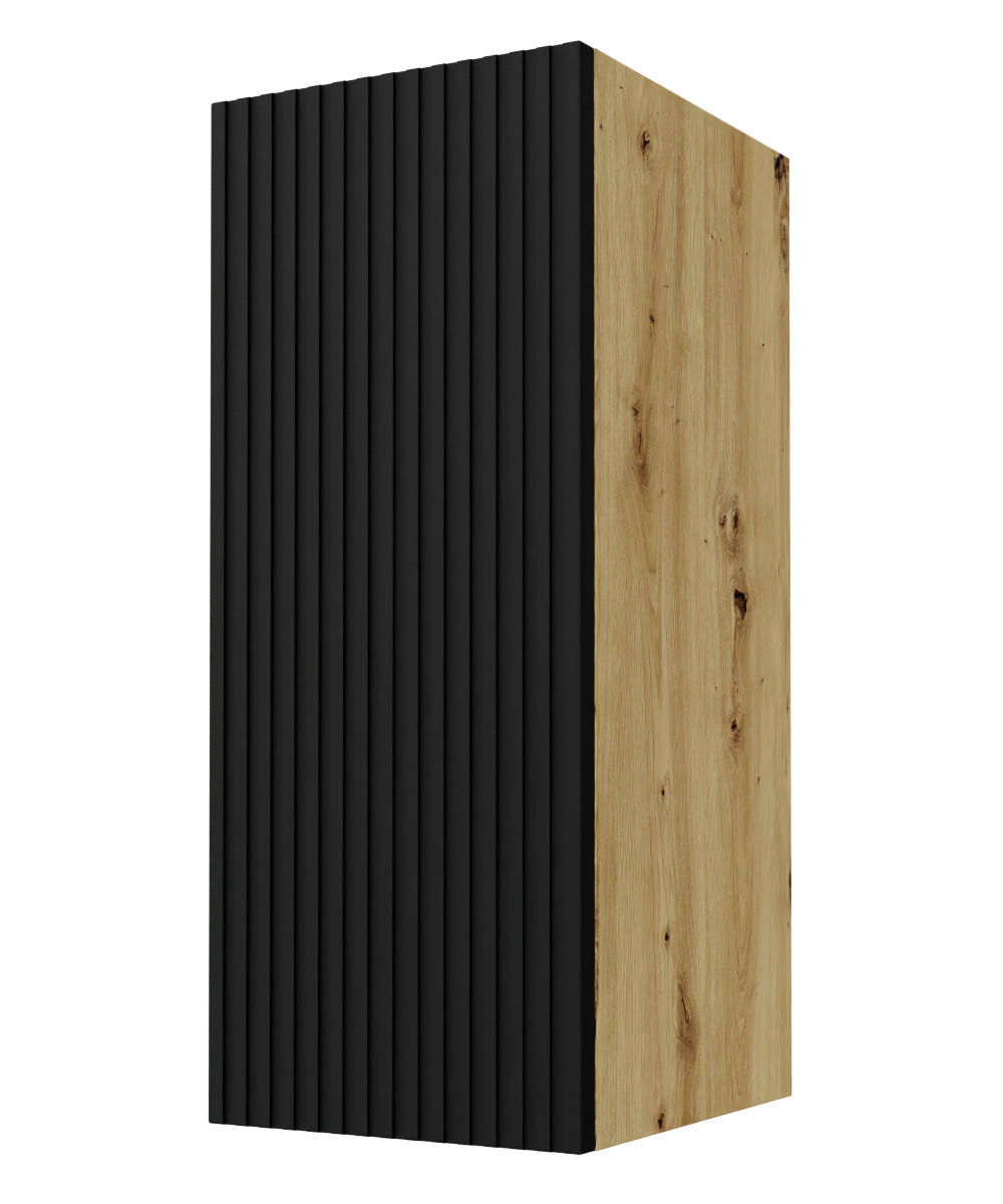 Feldmann-Wohnen Hängeschrank Schwarz, Eiche 30x72x32.5 cm