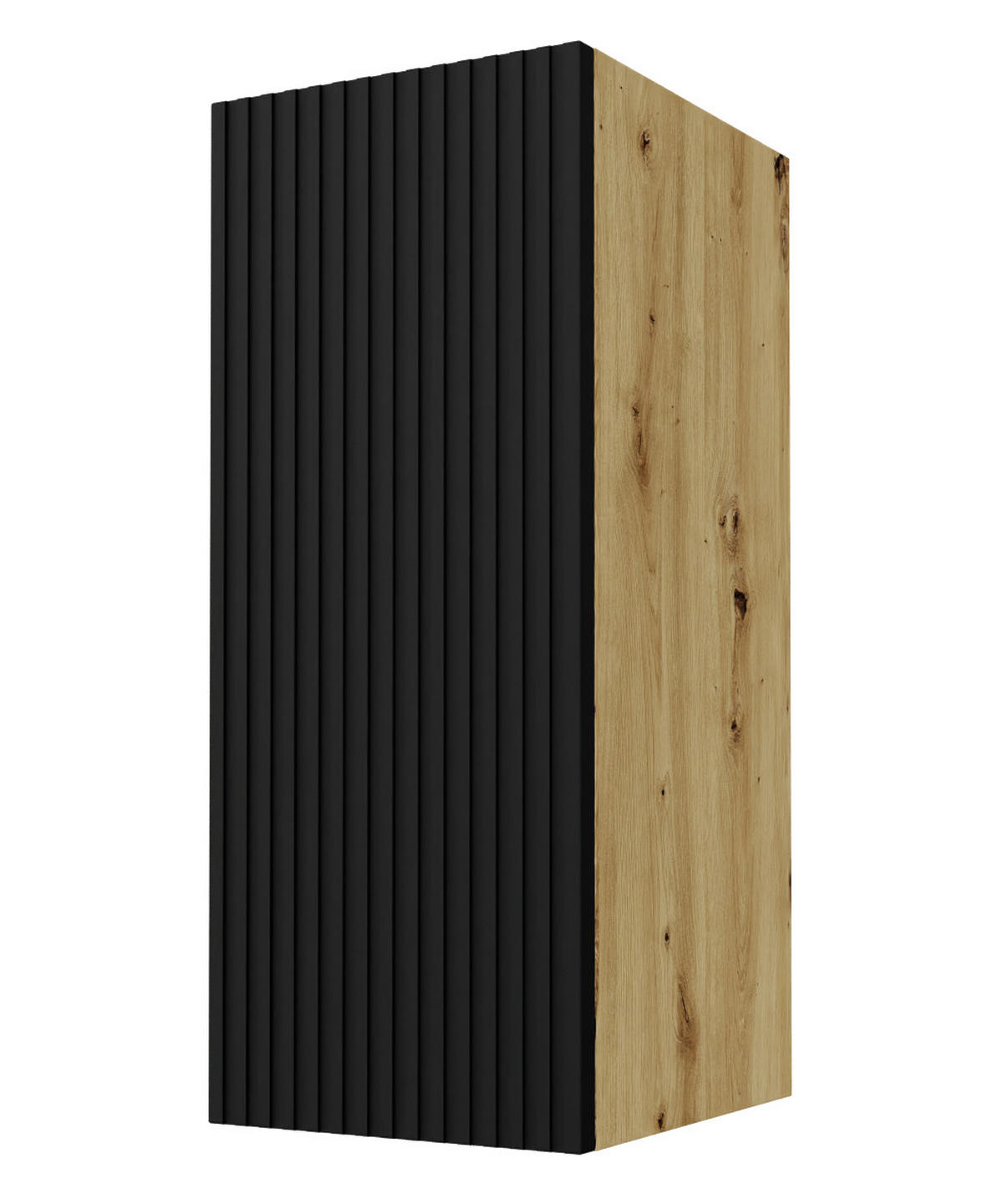 HÄNGESCHRANK Lamello W2/30 Schwarz Matt / Eiche Artisan 30 / 32,5 / 72cm - Eichefarben/Schwarz, Holz/Holzwerkstoff (30/72/32.5cm) - Feldmann-Wohnen