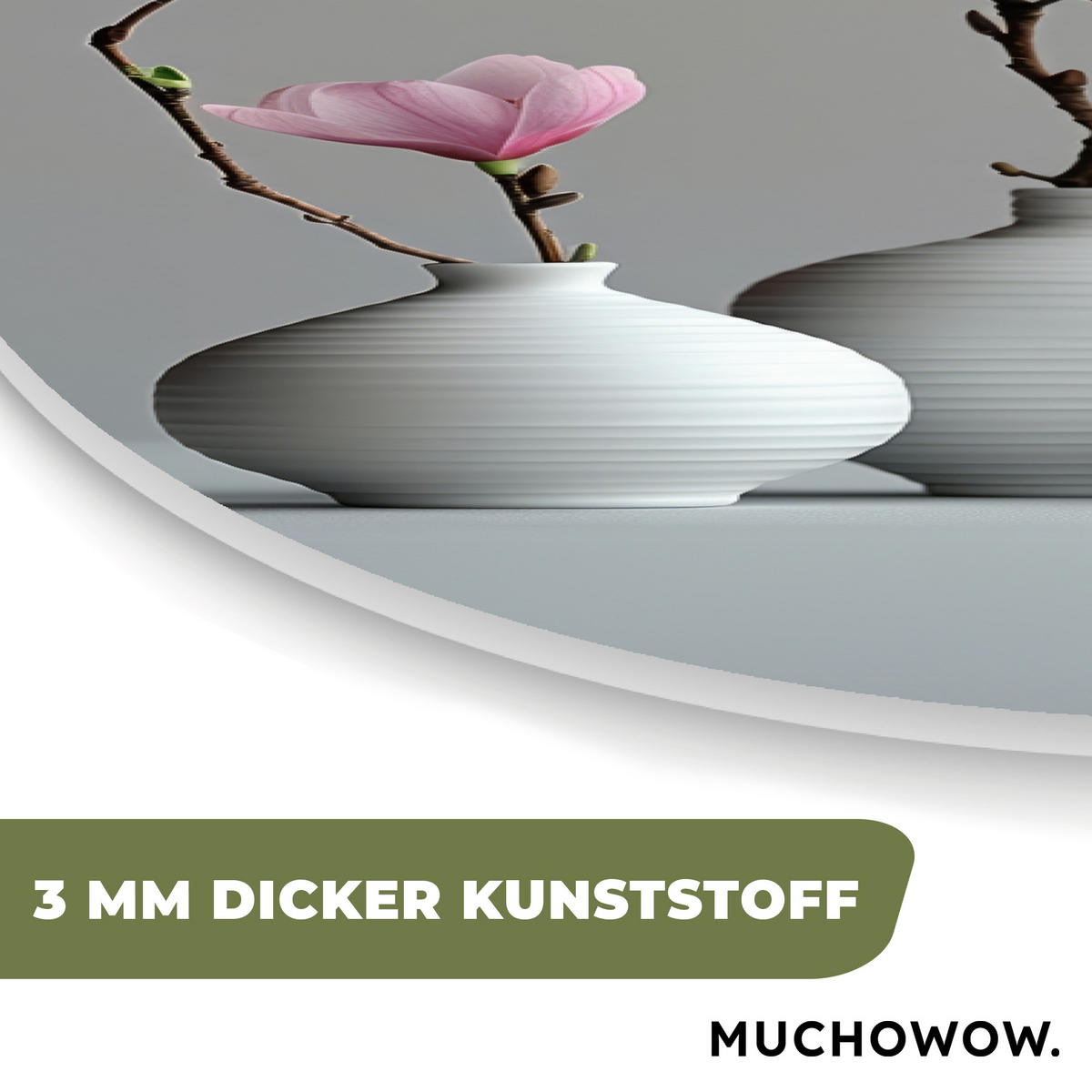 WANDBILD Magnolie - Blumen - Rosa - Zen-Steine 80x120 cm - Hellgrau, Kunststoff (80/120cm) - MuchoWow