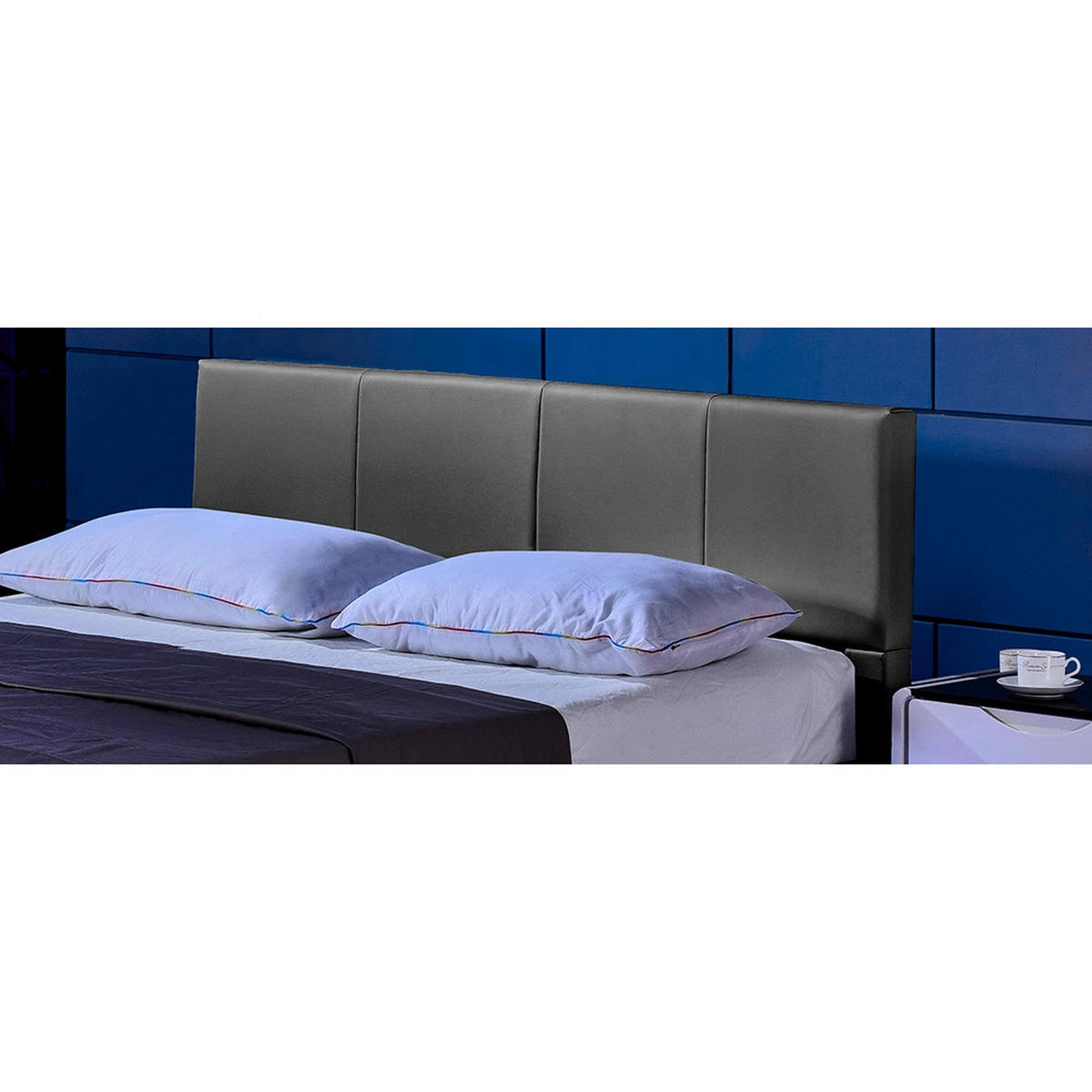 LED BETT ASTEROID - Dunkelgrau, 160 x 200 cm - Dunkelgrau, Kunststoff - Home Deluxe