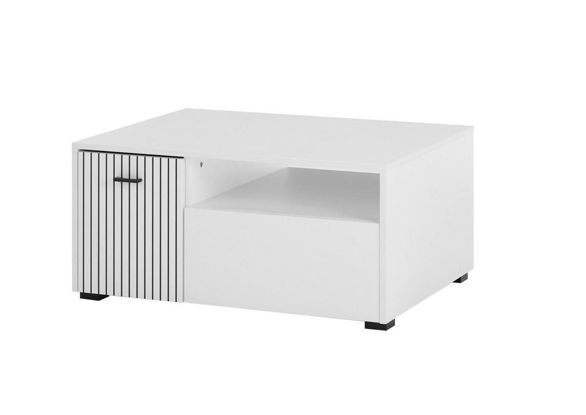 COUCHTISCH M17 Weiß Matt & Schwarz 90/43/70 cm - Weiß, Holzwerkstoff (70/90/43cm) - Livojo