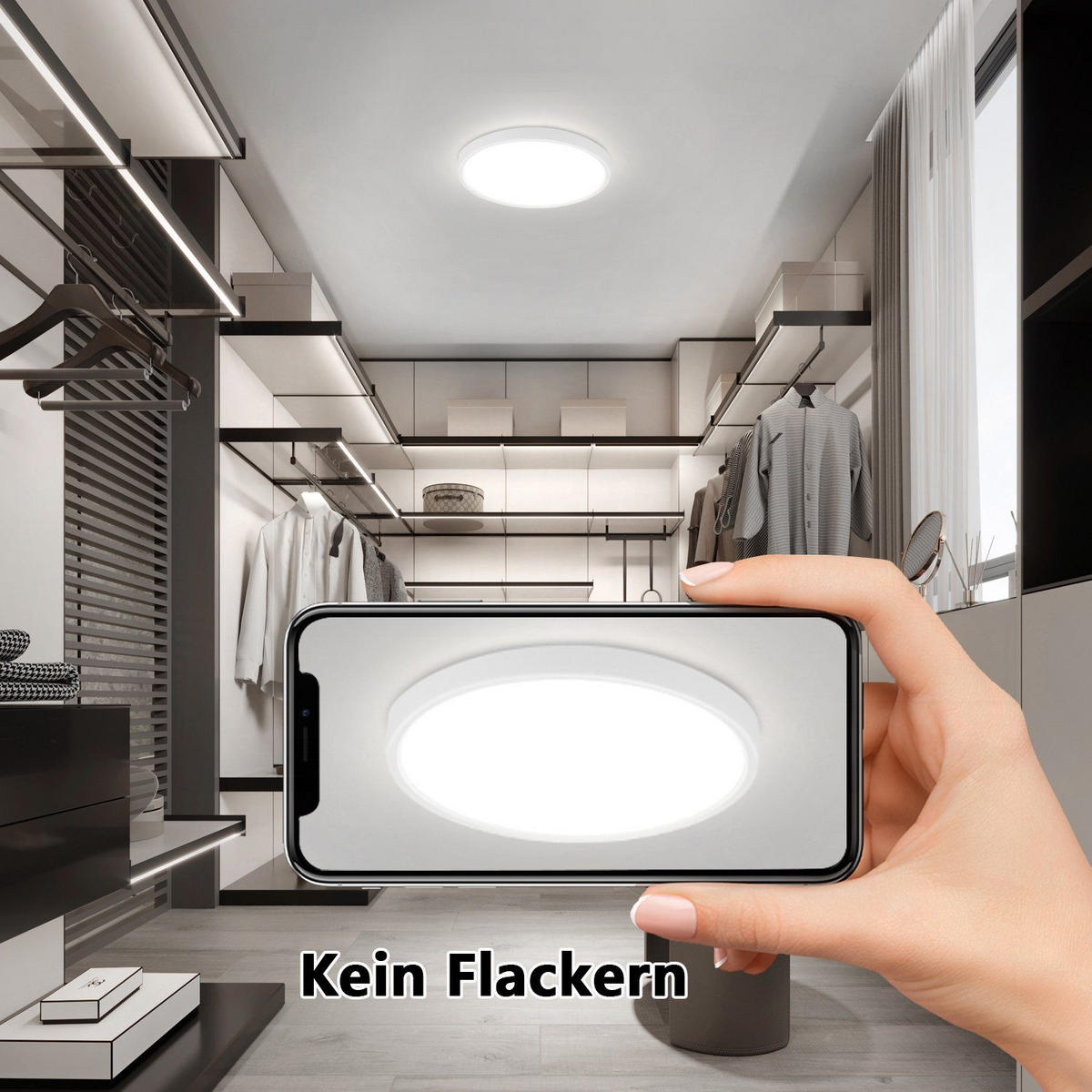 LED-DECKENLEUCHTE Berlin 22 cm - Weiß, Kunststoff (22/22/2.5cm) - Nettlife