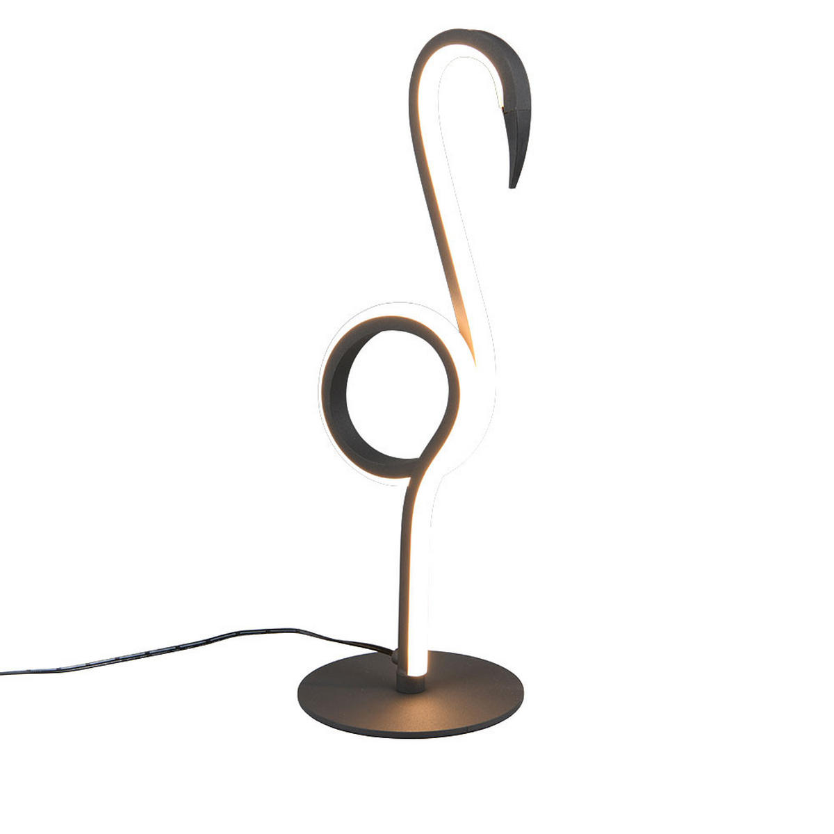 LED TISCHLEUCHTE INGO Schwarz Flamingo Design - Schwarz, Metall (12/14/35cm) - Trio Leuchten