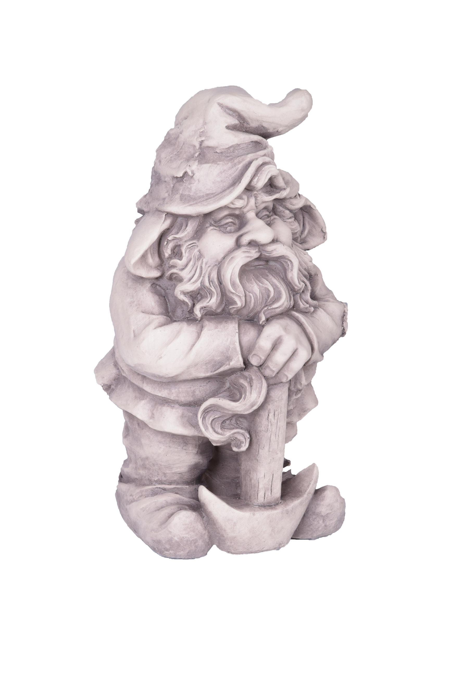 GARTENFIGUR Theo Zwerg Weiß 39x19x22cm - Weiß, Kunststoff (19/39/22cm) - DELUKE