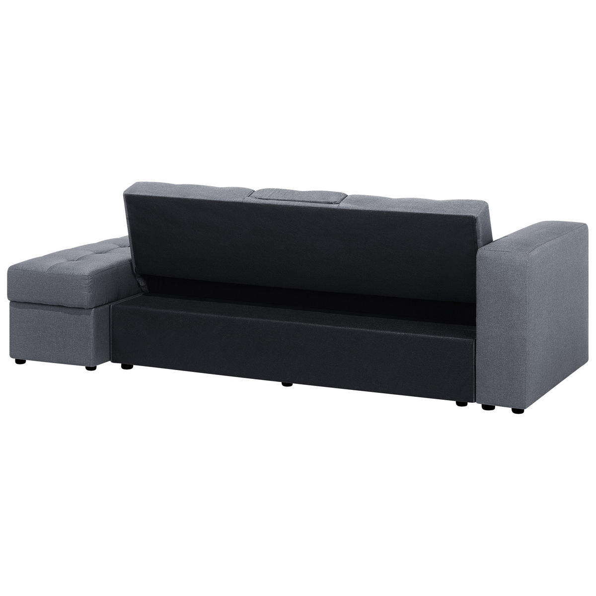 3-SITZER-SCHLAFSOFA dunkelgrau mit Stauraum Ottomane Falster - Grau, Textil (210/71/94cm) - Beliani