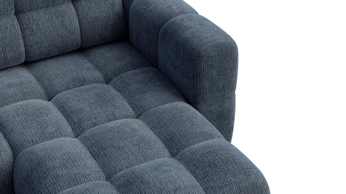 ECKSOFA CLOUDI 4-Sitzer rechts, marineblau - Blau/Schwarz, Holz/Textil (294/160cm) - Courtois Laville