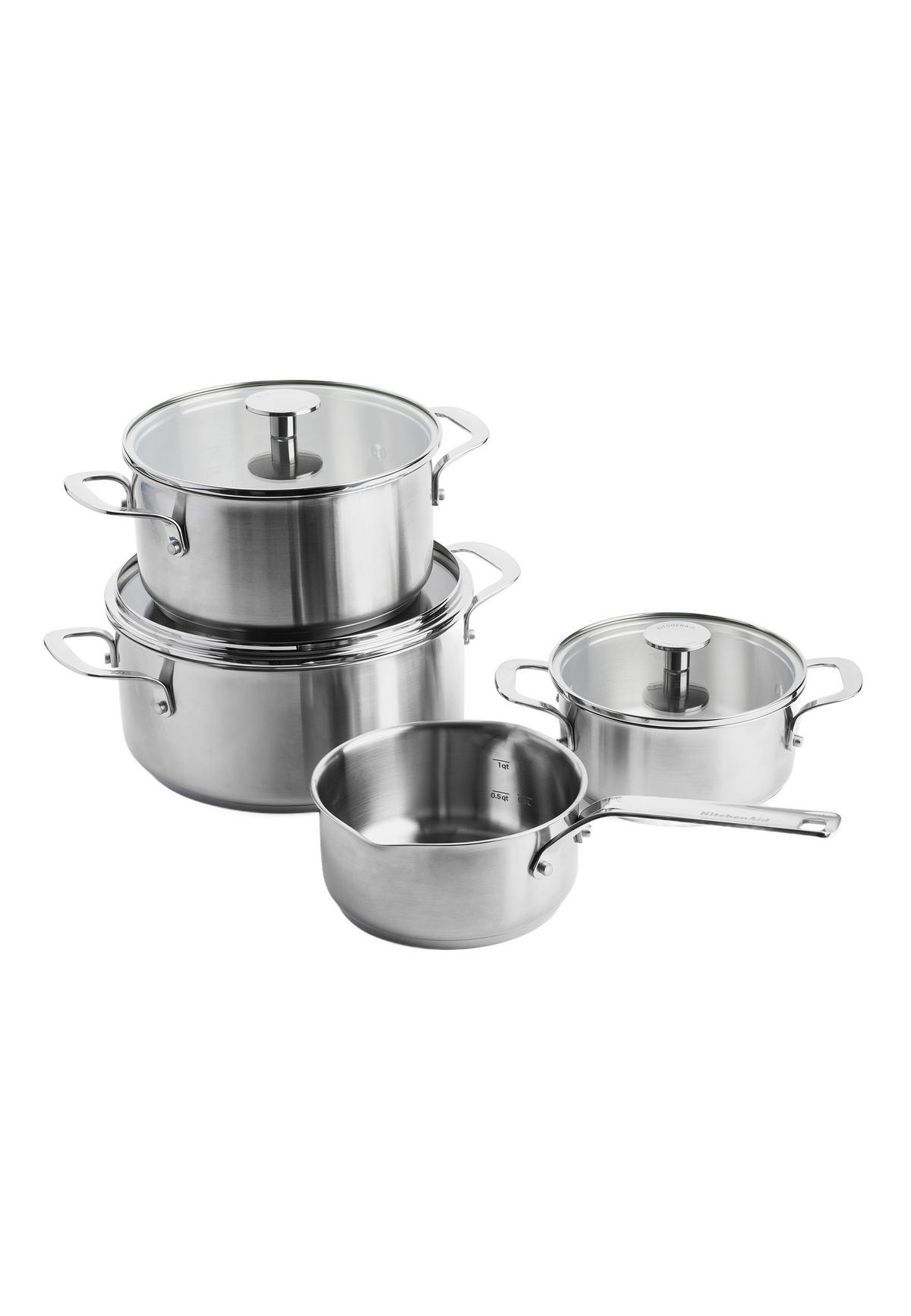TOPF-SET Stainless Steel 7er Set - Silberfarben, Metall - Kitchenaid
