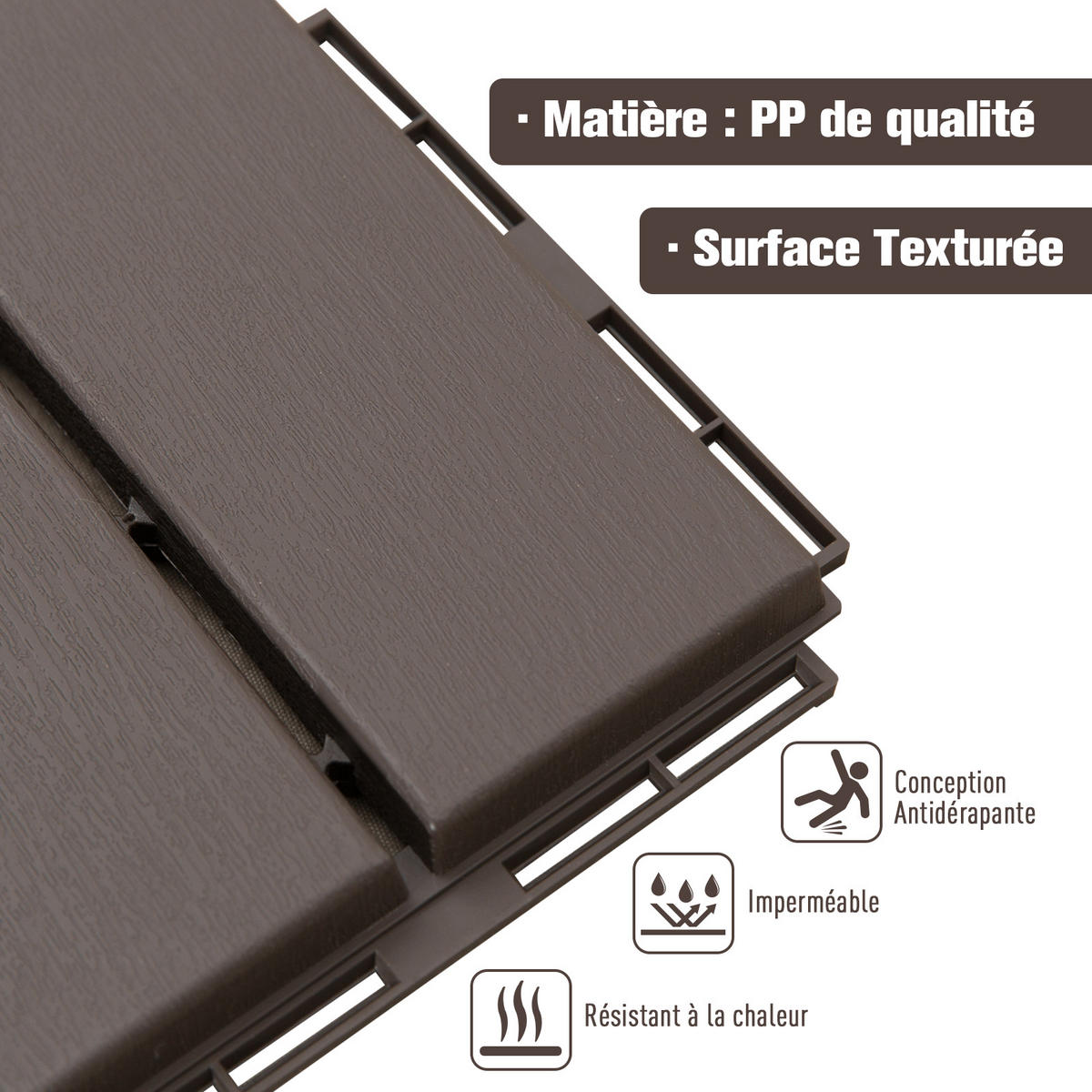 TERRASSENPLATTEN 9er-Set DE-13734 Schokoladenbraun - Braun, Kunststoff (30/30/2cm) - ComfortXL