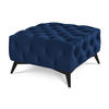 HOCKER Chesterfield Whitby Marineblau Samt mit schwarzen Füßen - Blau/Schwarz, Holz/Textil (80/45/80cm) - S-Style Möbel