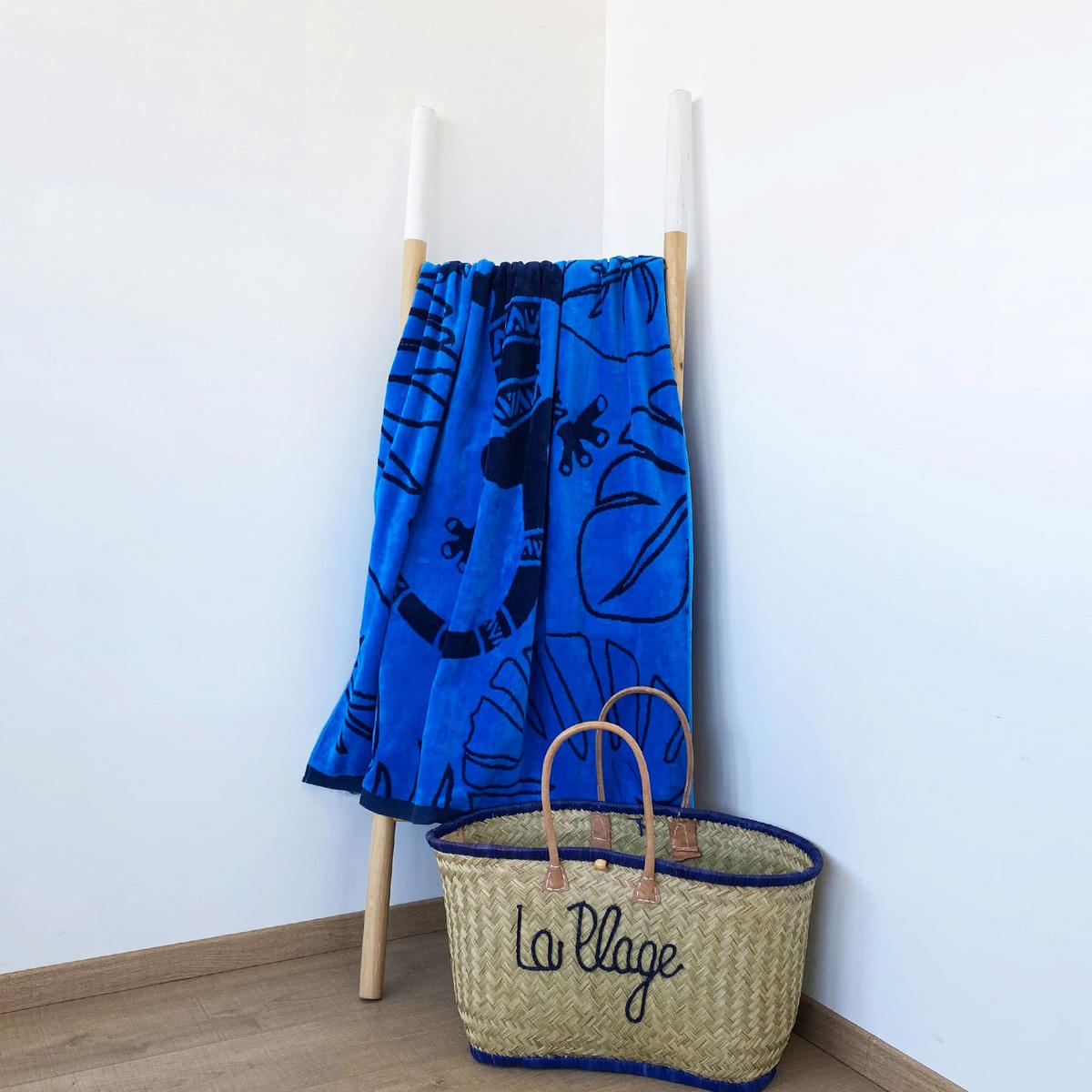 STRANDTUCH Velours-Jacquard Festo 90x170 400 g/m2 blau - Blau, Textil (90/170cm) - LE COMPTOIR DE LA PLAGE