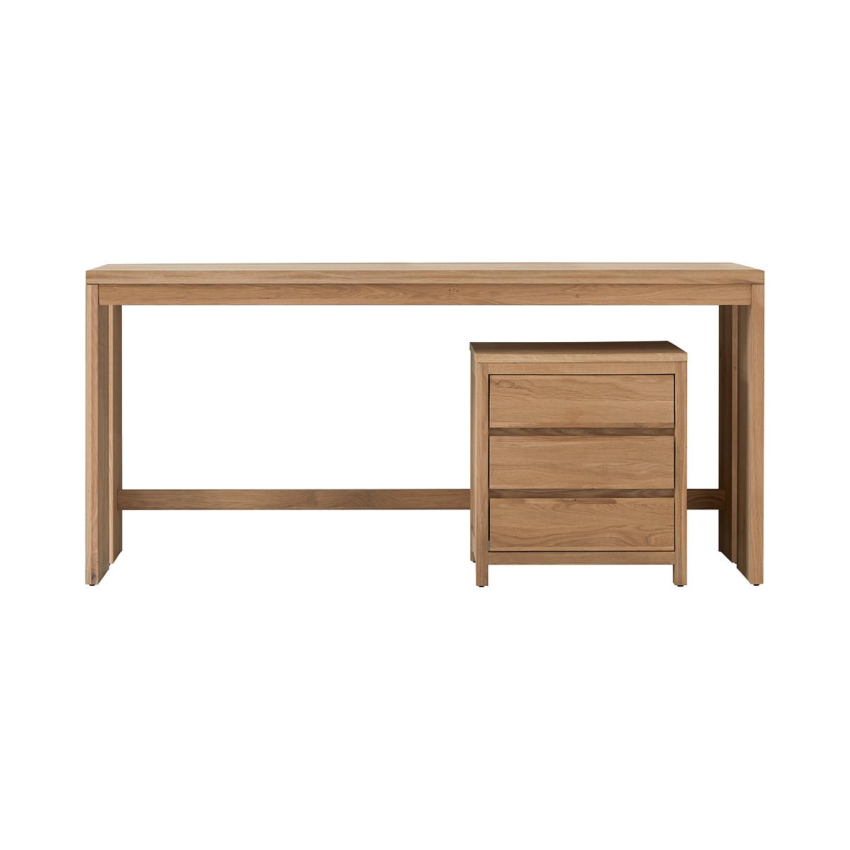 SCHREIBTISCH Eden Natur aus Eiche - Naturfarben, Holz (60/160/74cm) - Tikamoon