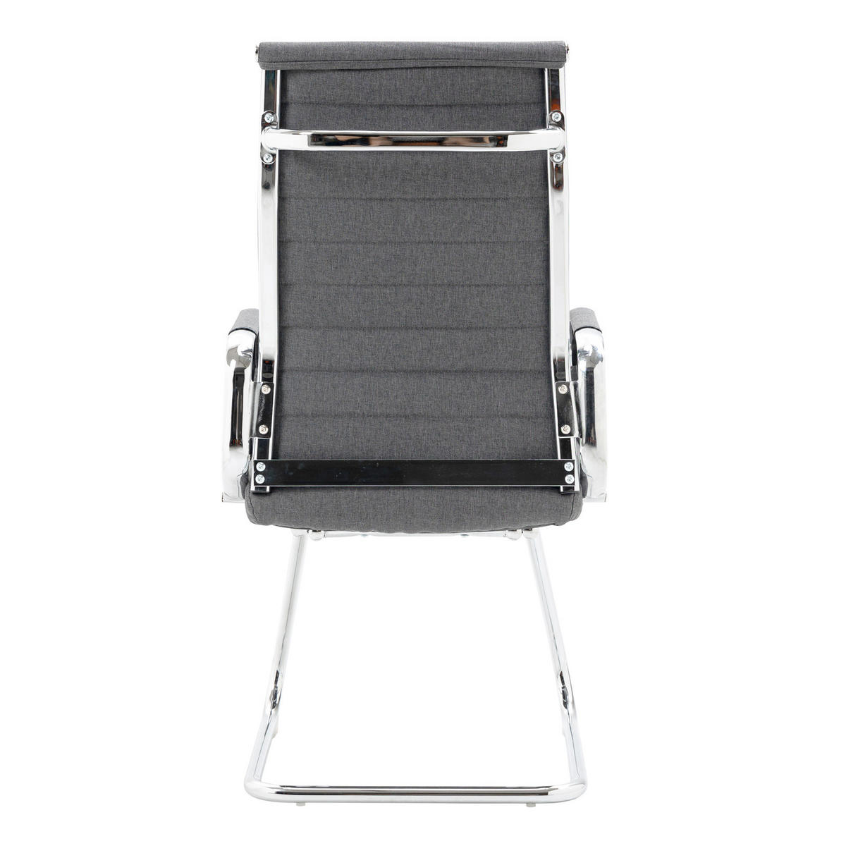 BESUCHERSTUHL OFFICE COMFORT 2er Set Stoff Dunkelgrau - Dunkelgrau/Anthrazit, Textil/Metall (56.5/110/64cm) - SVITA