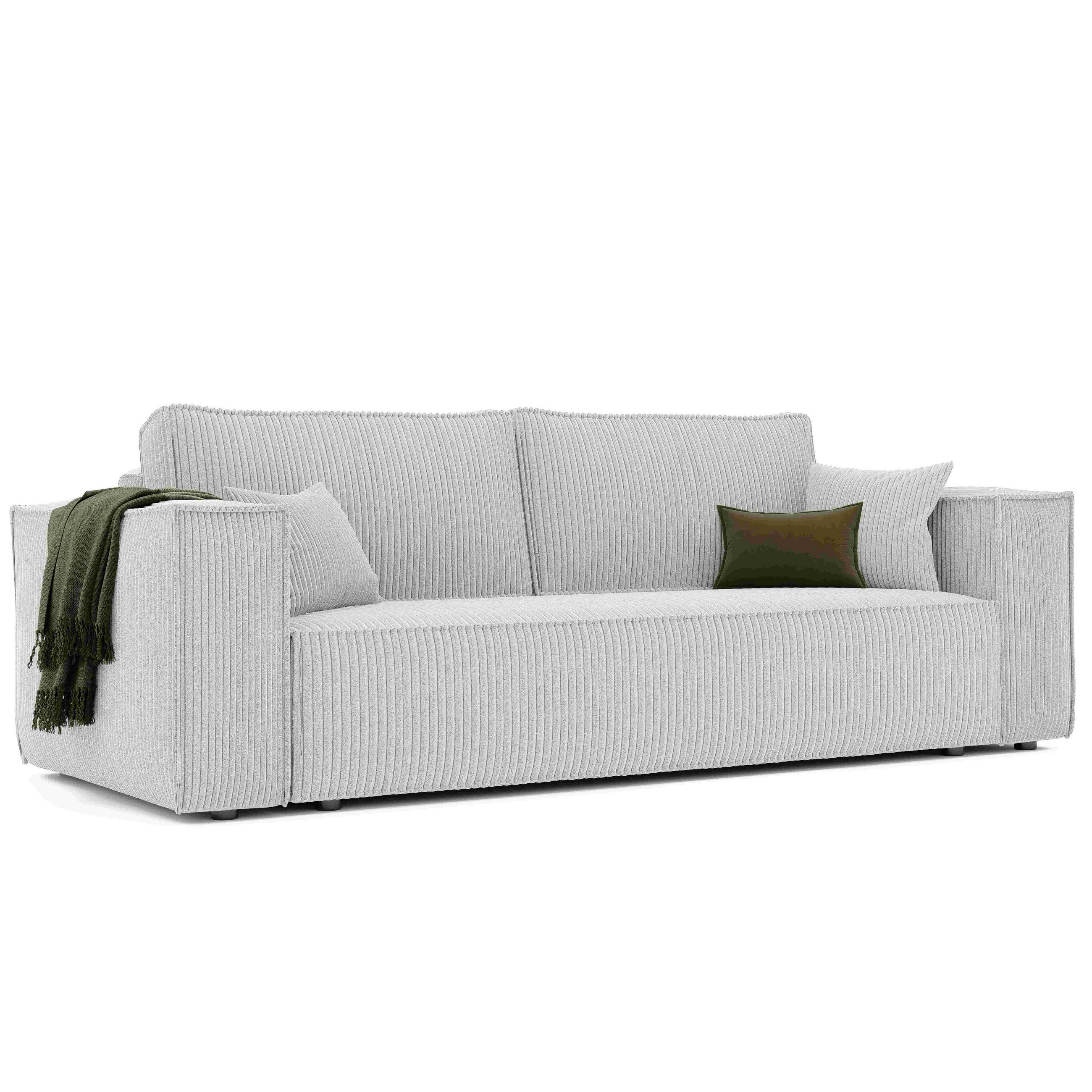 SOFA mit Schlaffunktion und Bettkasten, Beige - Beige, Holzwerkstoff/Textil (240/84/105cm) - Idohome