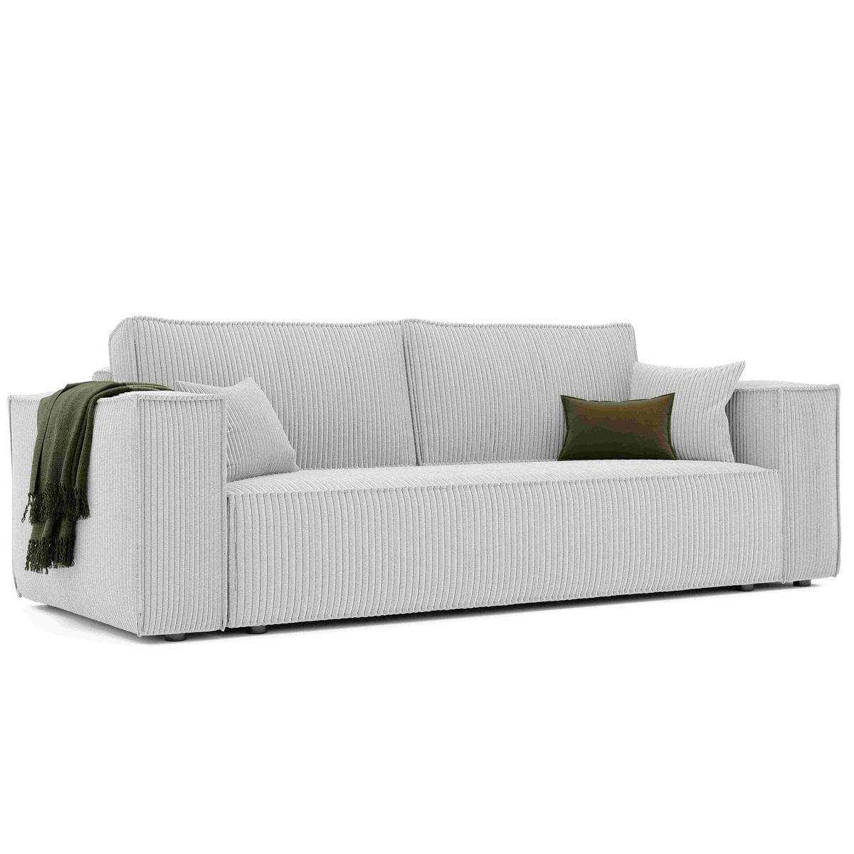 SOFA mit Schlaffunktion und Bettkasten, Beige - Beige, Holzwerkstoff/Textil (240/84/105cm) - Idohome