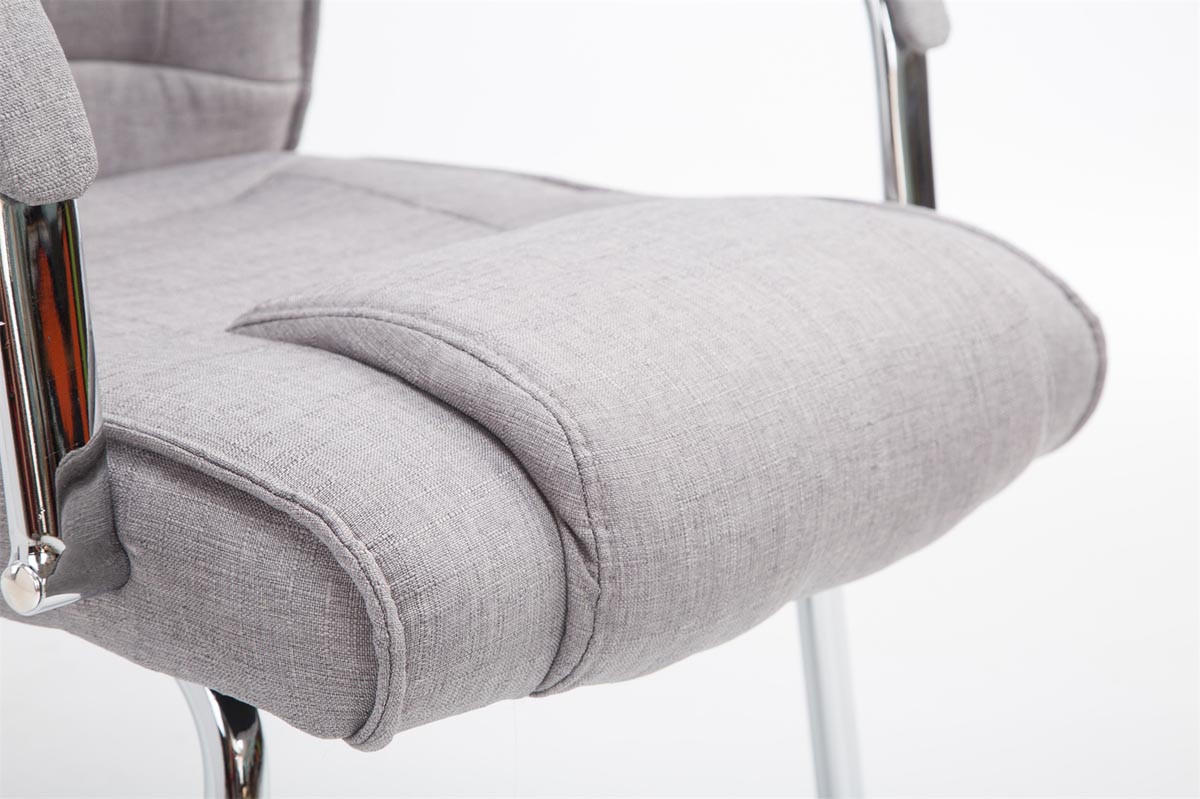 BESUCHERSTUHL Delhi Stoff Grau Konferenzstuhl Bürostuhl - Grau, Textil (60/104/67cm) - DELUKE
