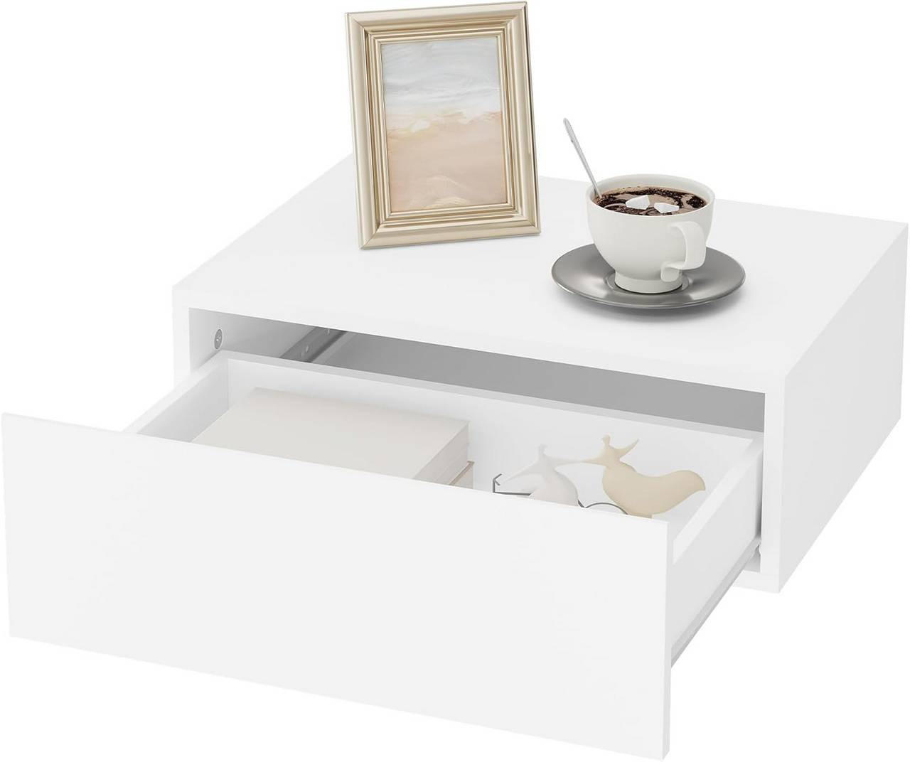 Woltu Nachttisch Weiß 40x14x30 cm
