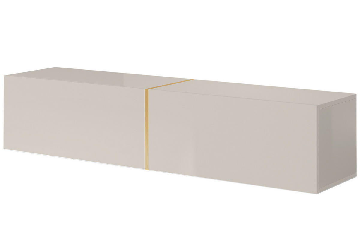 TV-HÄNGEBOARD Bisira Greige mit goldenem Einsatz 140 cm - Greige/Goldfarben, Holzwerkstoff (140/30/31.6cm) - Selsey