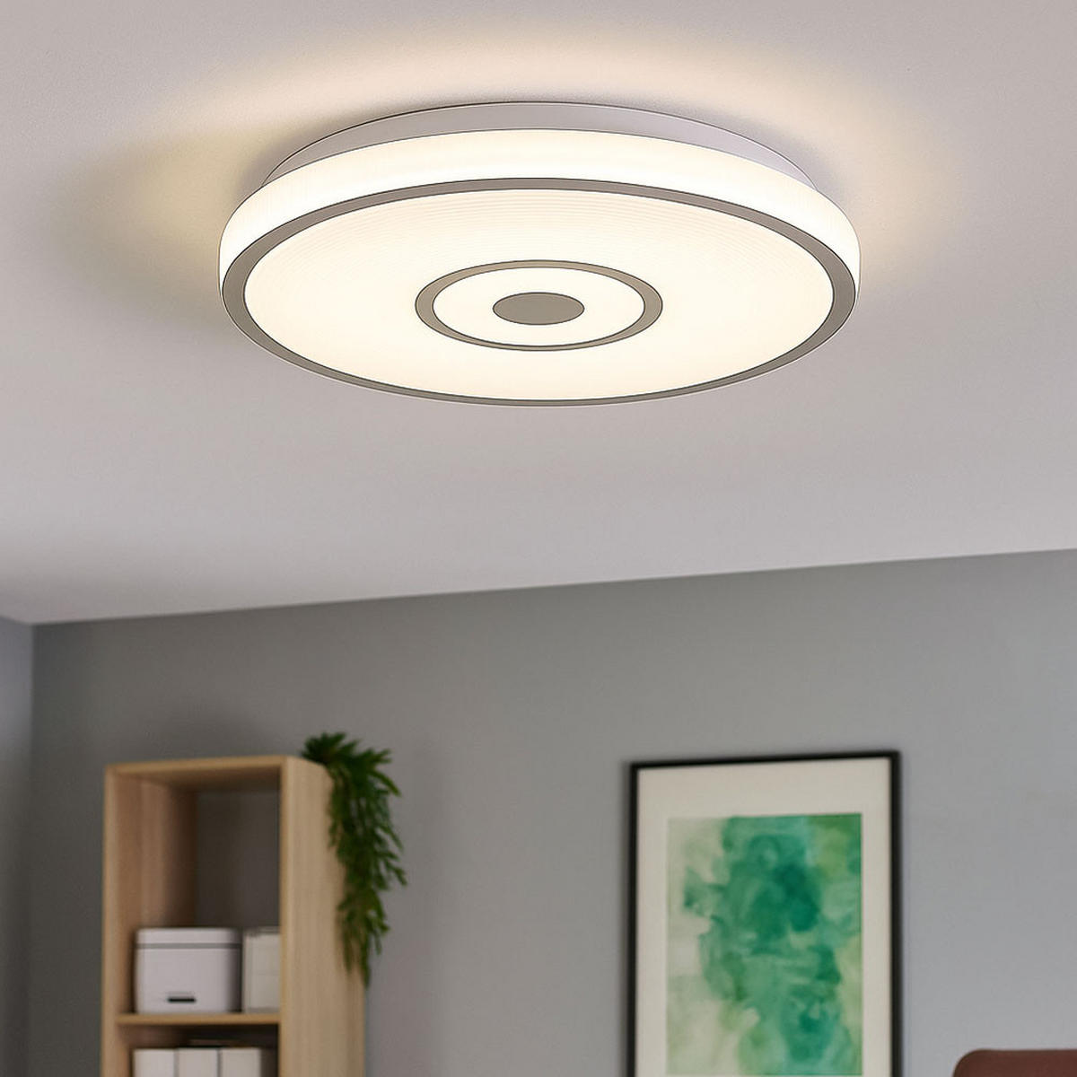 LED DECKENLEUCHTE Callie Chrom Weiß - Weiß, Metall (38/38/5.5cm) - Globo Lighting