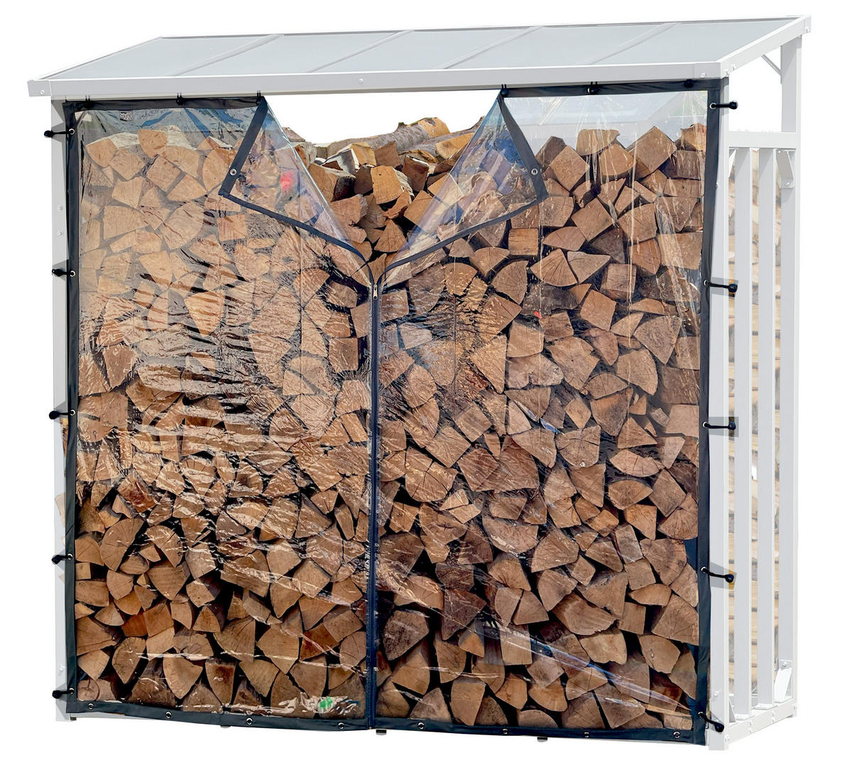 WETTERSCHUTZ Set für Kaminholzregal 143/185 cm Transparent - Transparent, Kunststoff (143/185/1cm) - QUICK STAR