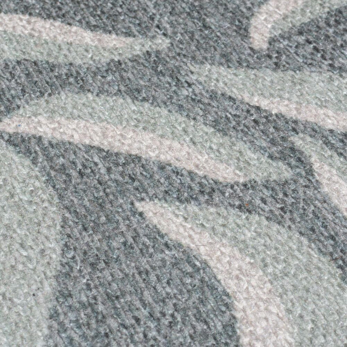 TEPPICH maschinenwaschbar Floral-Design, recycelt CLYDE, Grau-Grün 60x230 cm - Grau, Textil (60/230cm) - KADIMA DESIGN