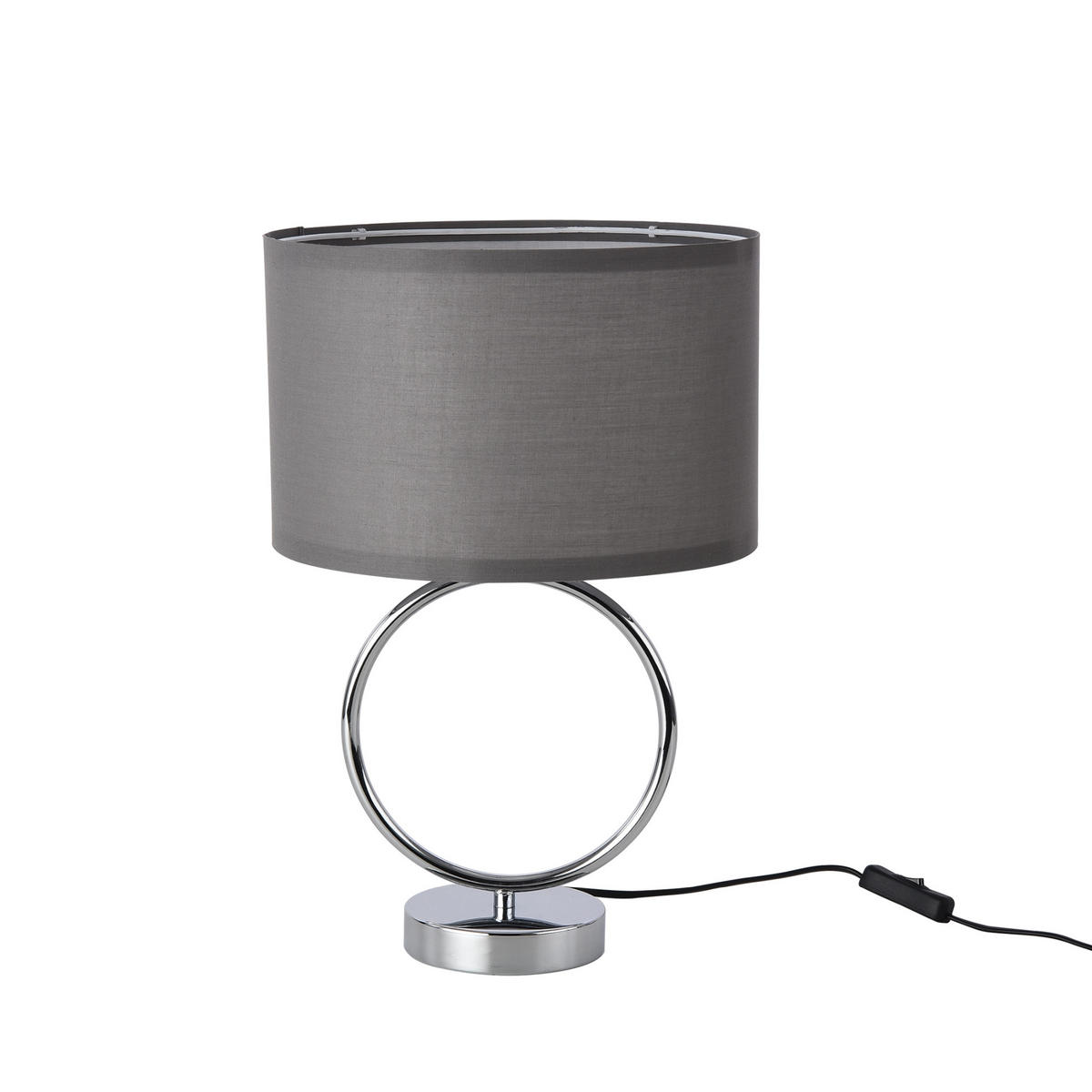 TISCHLAMPE Torquay - Chromfarben/Grau, Textil/Metall (28/28/42cm) - lux.pro