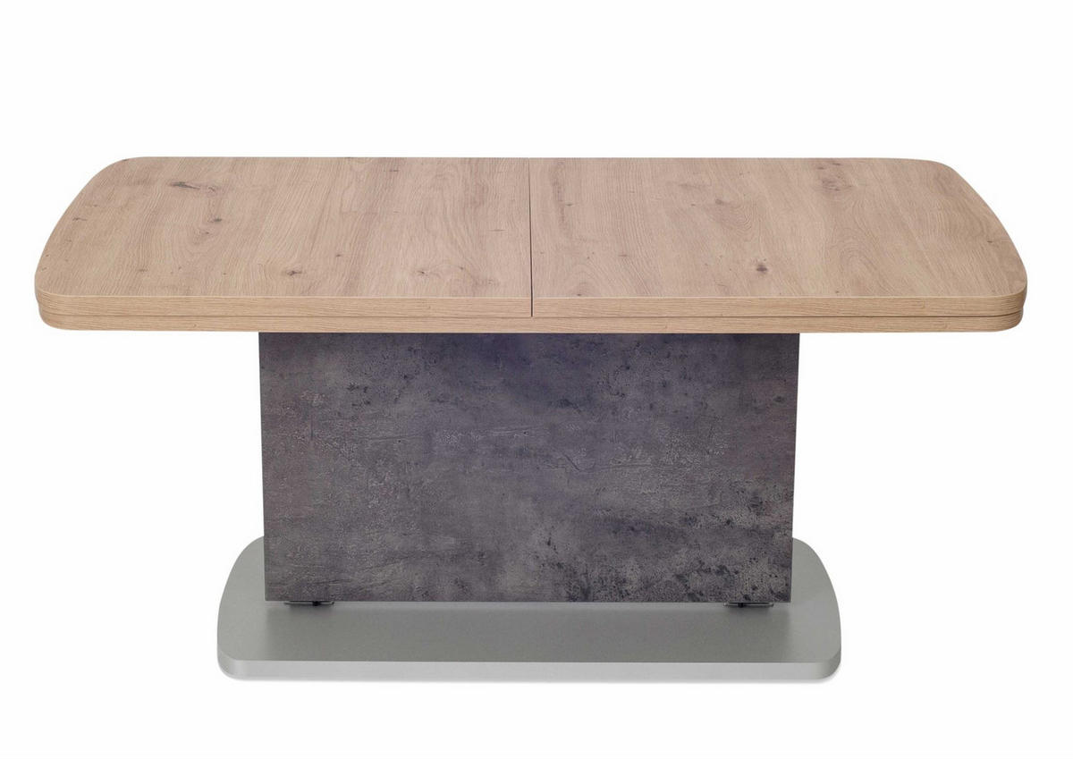 FUNKTIONSTISCH ausziehbar Caterina 110(145+180) x 63 x 53-72 Wohnzimmertisch Wildeiche/Beton - Naturfarben, Holz (110/63/53cm) - 58aufmkessel