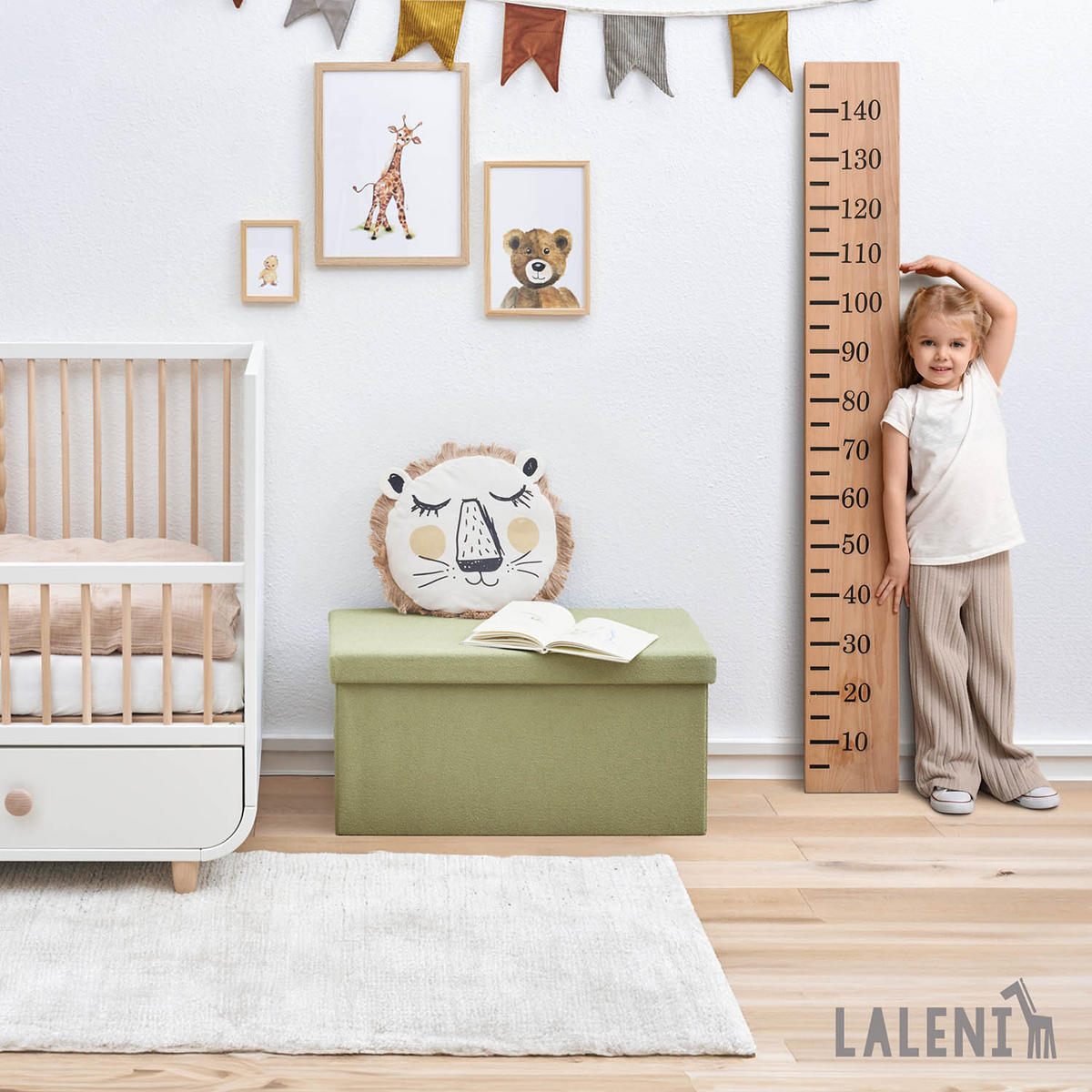 SITZBANK 76/38/38 cm, faltbar, Grün - Grün, Kunststoff (38/38/76cm) - Laleni