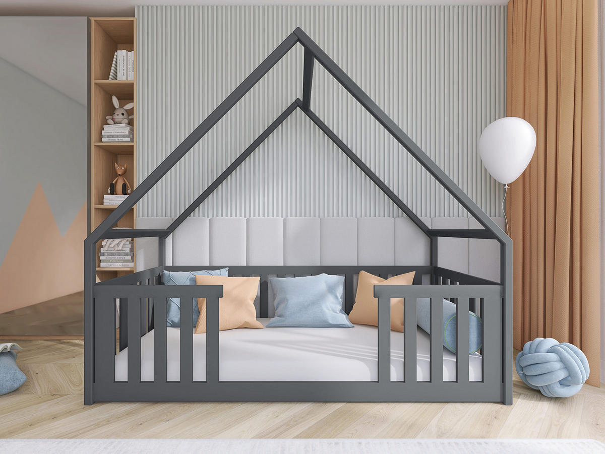 HAUSBETT Bee - Grau, Holz (80/180cm) - MIRJAN24