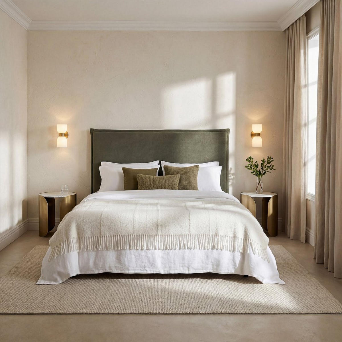 KOPFTEIL DOPPELTES Louise Grün 170 cm x 120 cm - Grün, Textil (170/7cm) - Klast Home