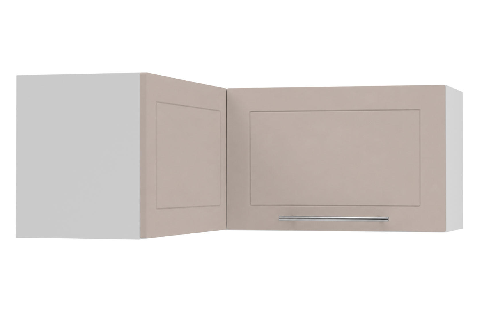 ECKHÄNGESCHRANK Kvantum W14/90/36 Weiß / Kaschmir Matt 90 / 90 / 36cm - Kaschmir/Weiß, Holz/Holzwerkstoff (90/36/90cm) - Feldmann-Wohnen