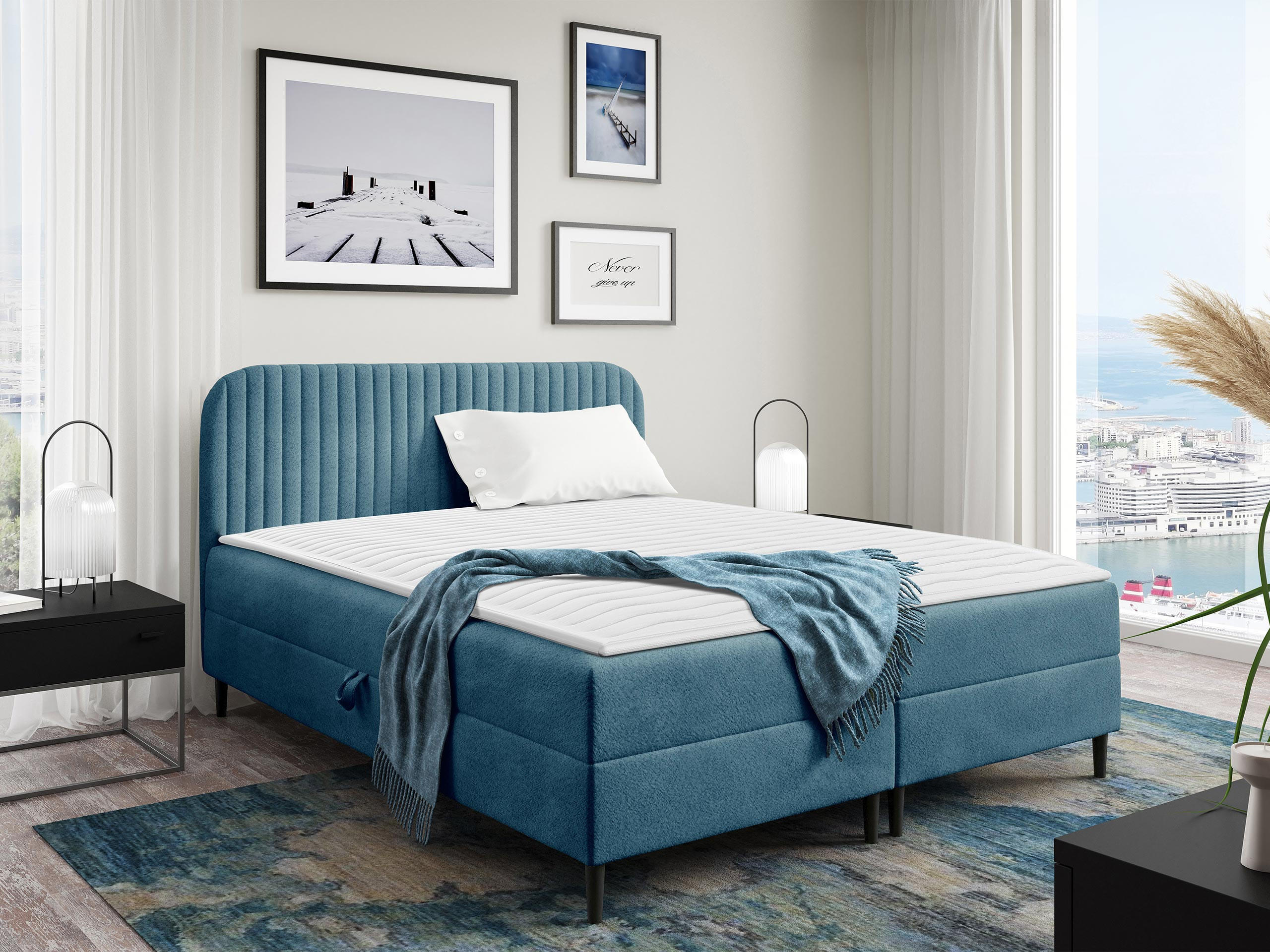 BOXBETT Box Best 1 - Blau/Schwarz, Holz/Holzwerkstoff (120/200cm) - MIRJAN24