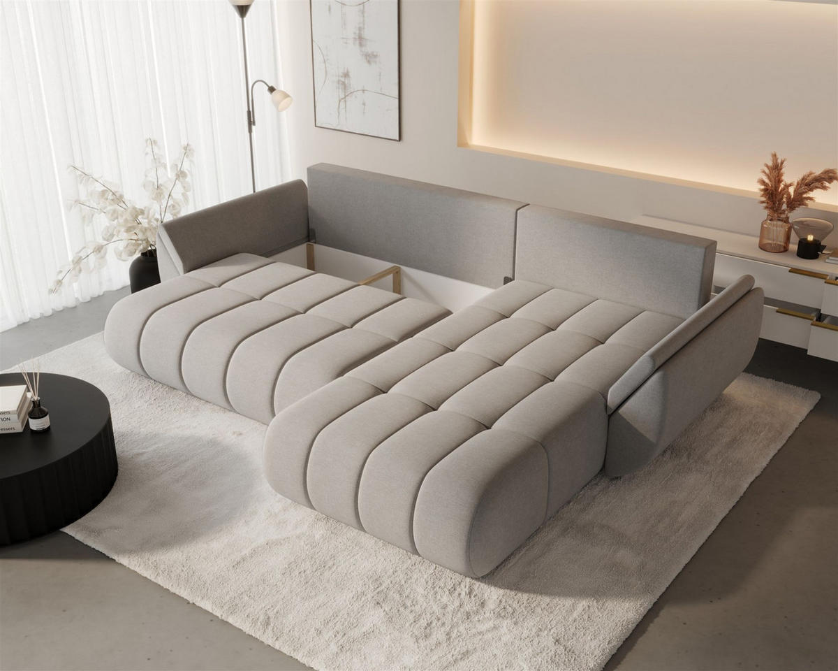 ECKSOFA Misato In Monolith - Flieder, Holzwerkstoff/Textil (280/175cm) - Fun Möbel