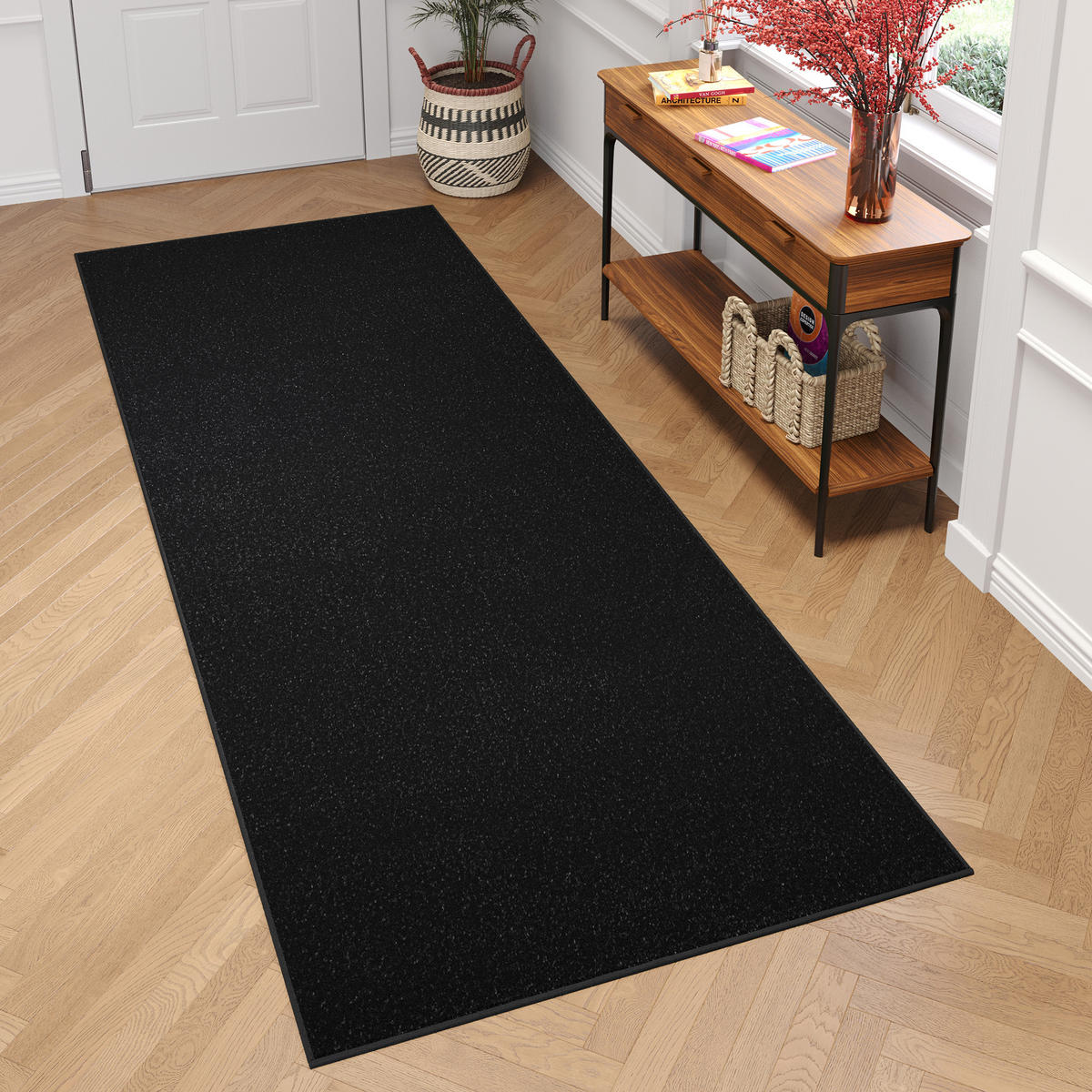 TEPPICHLÄUFER MONO Schwarz 80/300 cm - Schwarz, Textil (80/300cm) - Tapiso