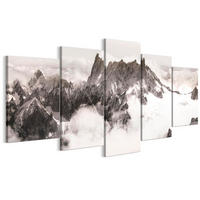 LEINWANDBILD Winter 5-tlg. 200x100 cm - Weiß, Holz (200/100cm) - LUMASOUL