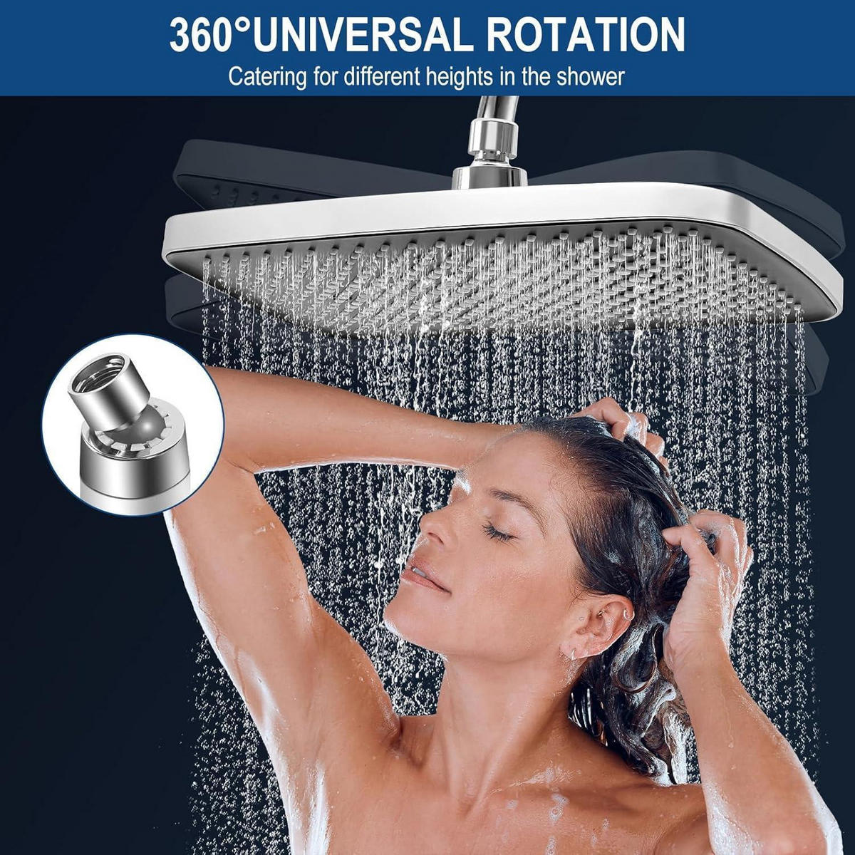 REGENDUSCHE 30x20 cm Edelstahl Gebürstetes Chrom - Silberfarben, Metall (26/12.7/26cm)