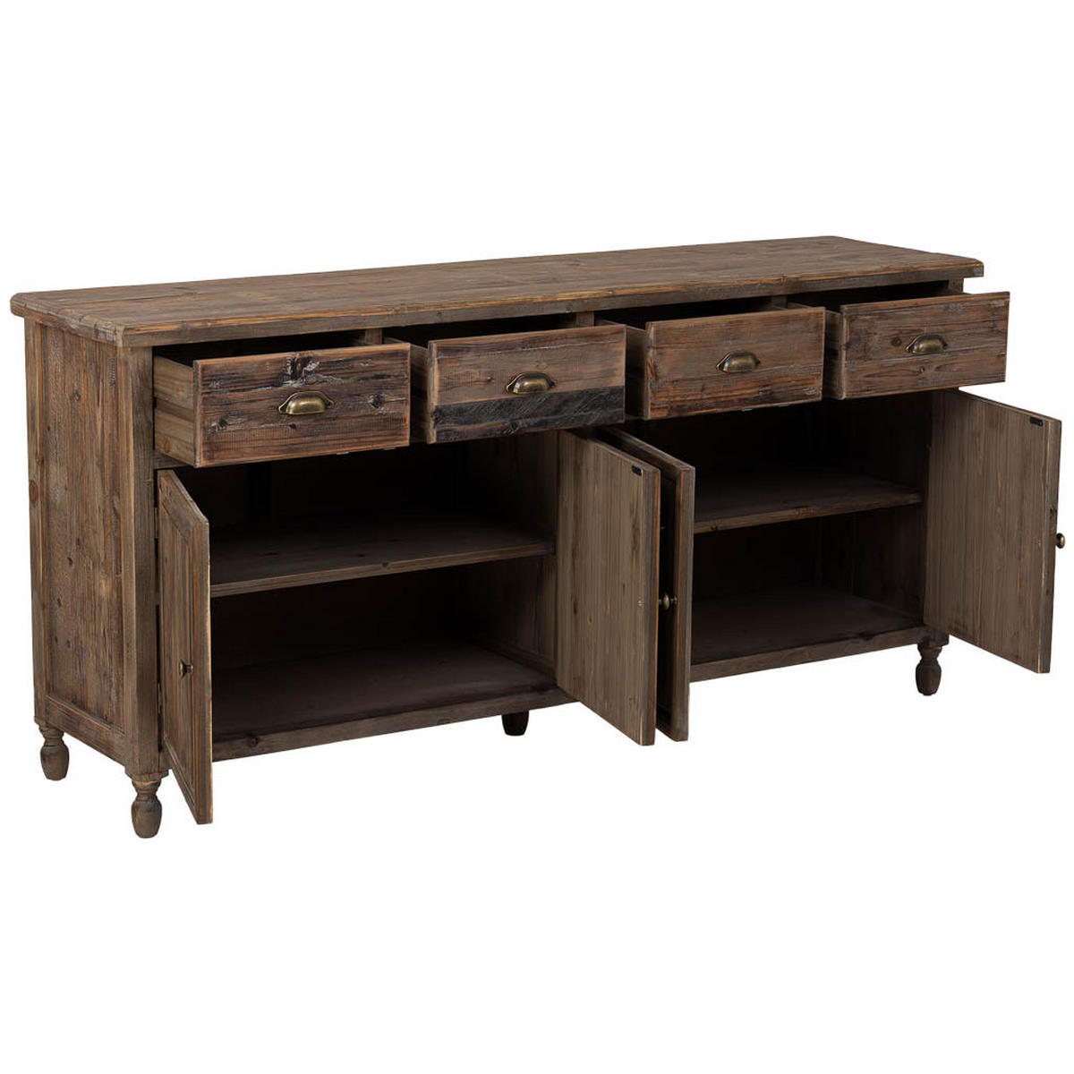 SIDEBOARD mit 4 schubladen und 4 türen 180x45x86 cm - Braun, Holz (180/86/45cm) - Wanderlust
