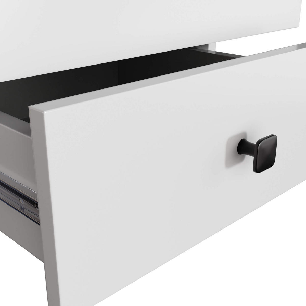 NACHTTISCH Weiß, Schwarz 43/40/37 - Schwarz/Weiß, Holzwerkstoff (40/43/37cm) - RAUMHIRSCH FURNITURE