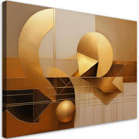 WANDBILD geometrische abstraktion 3d - Goldfarben, Textil (60/40cm) - Feeby