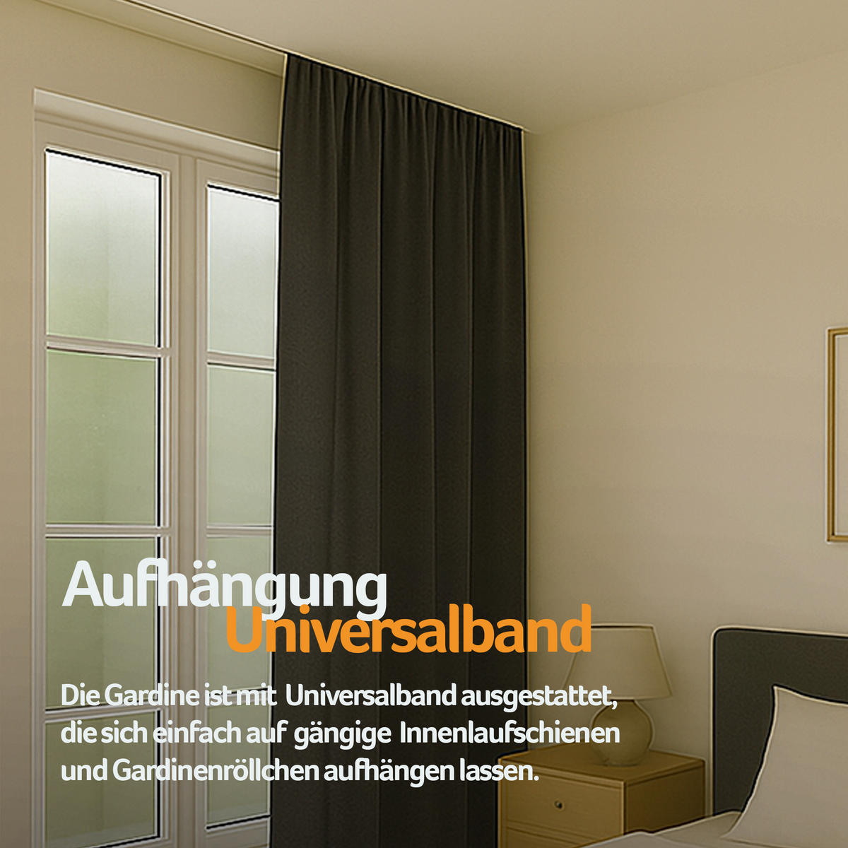 VORHANG Blickdicht ( 140x245cm ) mit Kräuselband / Universalband in Schwarz - Schwarz, Textil (140/245cm) - Bestlivings