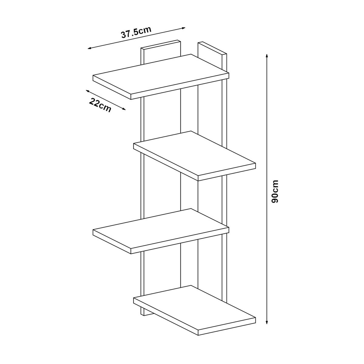 WANDREGAL Hasvik - Walnussfarben/Weiß, Holzwerkstoff (39.5/90/39.5cm) - [en.casa]