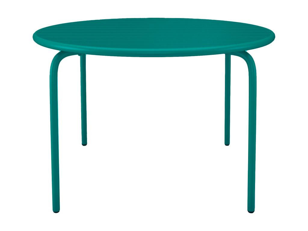 GARTENTISCH rund - D. 110 cm - Metall - Blau - MIRMANDE von MYLIA - Blau, Metall (110/110/74cm) - Vente-Unique