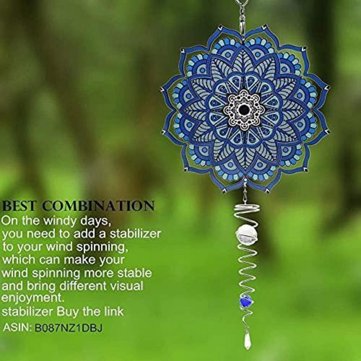 WINDSPIEL Metall Mandala 360 Grad für Innen- und Außenbereich - Multicolor, Metall (30.5/30.5/30.5cm)